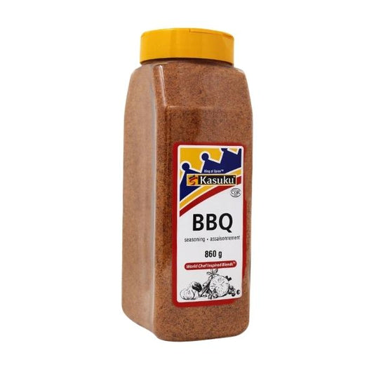 BBQ seasoning available in 860 g and 5 lb sizes
