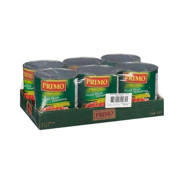 Primo diced tomatoes case of 6 for bulk kitchens