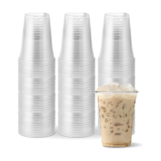 Cadfour Supplies Clear PET Plastic Cups 1000 Count for Cold Drinks, Iced Coffee, Juice and Smoothies