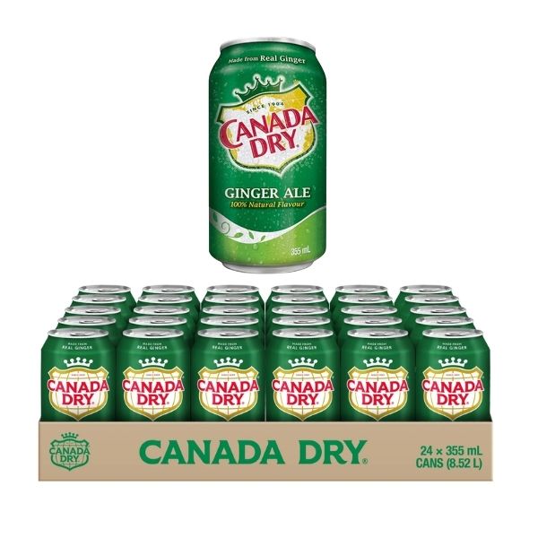 Canada Dry Ginger Ale 355ml cans case of 24 bulk beverage pack for restaurants and catering