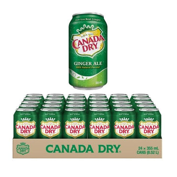 Canada Dry Ginger Ale 355ml cans case of 24 bulk beverage pack for restaurants and catering