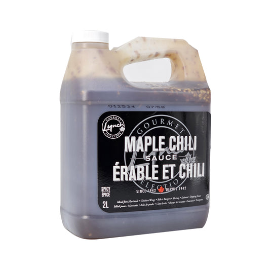 2 litre container of spicy maple chili sauce for restaurant and catering use.