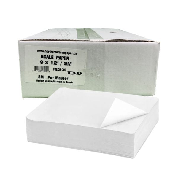 white 9x12 scale paper sheets stack used for food wrapping and deli counters