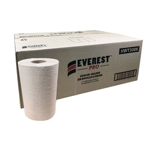 Brown kraft hardwound paper towel roll for restaurant washrooms
