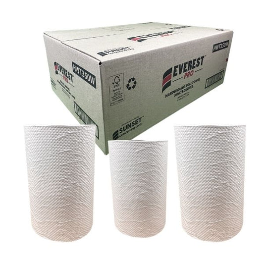 White hardwound paper towel roll for restaurant and office washrooms
