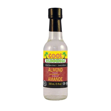 Cool Runnings almond flavour extract 150 ml bottle front view
