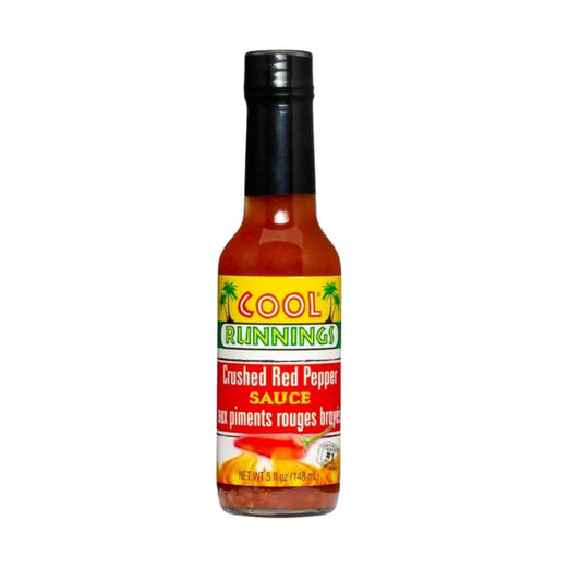 Front view of Cool Runnings Crushed Red Pepper Sauce bottle showing the 148mL size