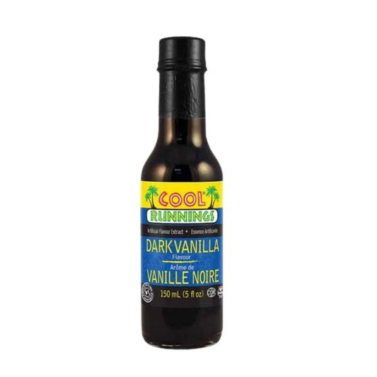 Cool Runnings dark vanilla flavour extract 150 ml bottle front view
