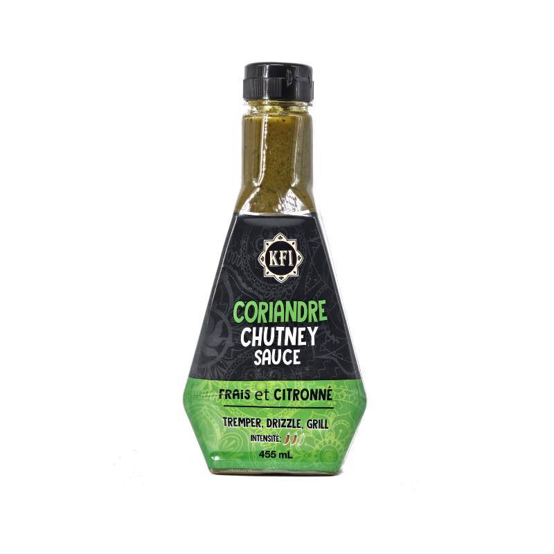 Tangy green coriander chutney sauce for dipping, drizzling, and grilling