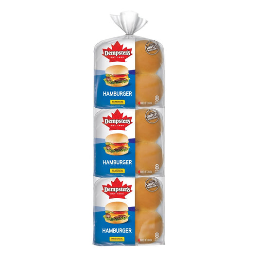 White hamburger buns 3 packs of 8