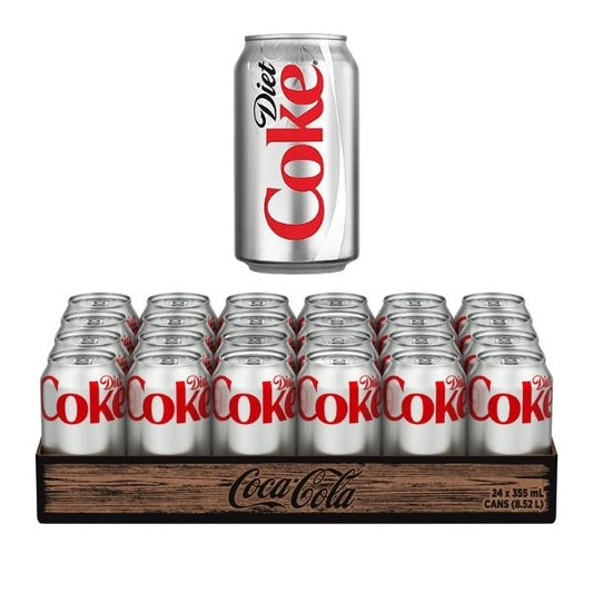 Diet Coke cola soda 355ml cans case of 24 bulk beverage supply for restaurants and catering
