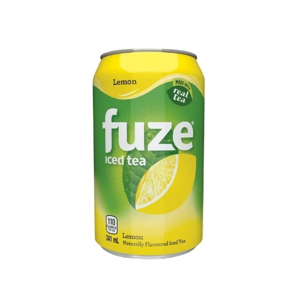 Fuze lemon iced tea aluminum cans shrink wrapped 24 pack bulk beverage supply