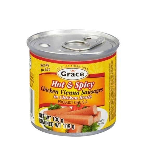 Grace hot and spicy chicken Vienna sausages 130g ready to eat