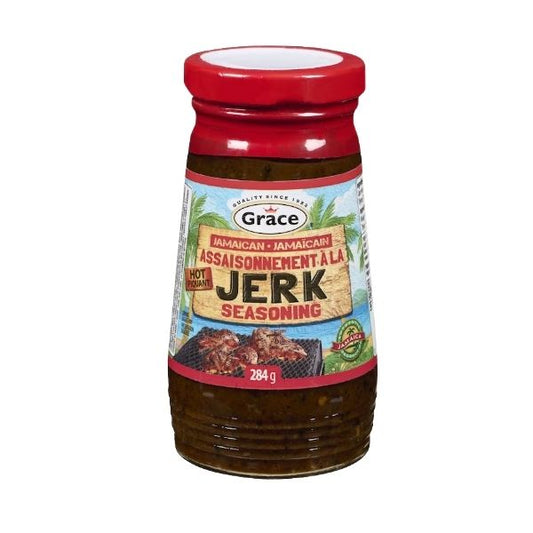 Grace Jamaican jerk seasoning hot 284g glass jar
