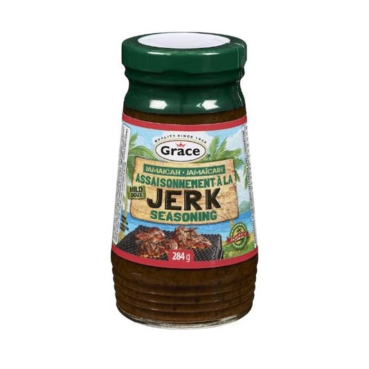 Grace Jamaican jerk seasoning mild 284g glass jar
