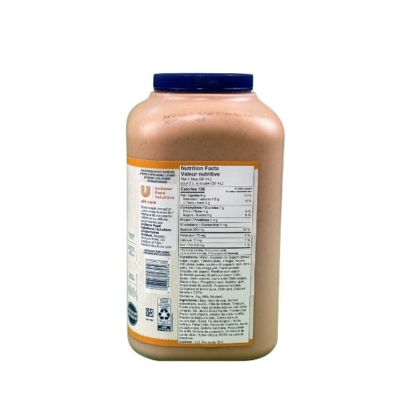 Hellmanns Ancho Chipotle Sauce 3.78L foodservice jug front label