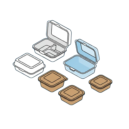 Hinged Takeout Containers