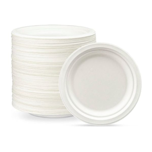 Box of 200 Eco-Craze 25oz (750ml) Round Kraft Paper Containers.