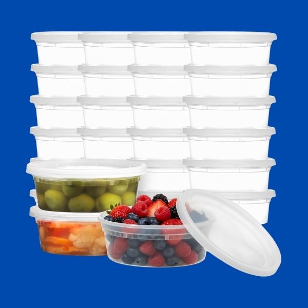 8oz Clear PP Deli Round Containers with Lids - 240 Sets/Case | Hotpack DC8PPI