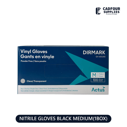 Nitrile Gloves Black Medium Heavy Duty Box
