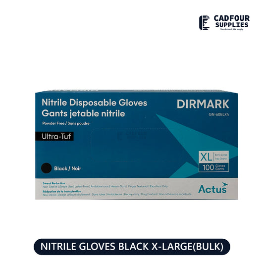 Nitrile Gloves Black Extra Large Heavy Duty Box