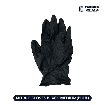 Nitrile Gloves Black Medium Heavy Duty Box