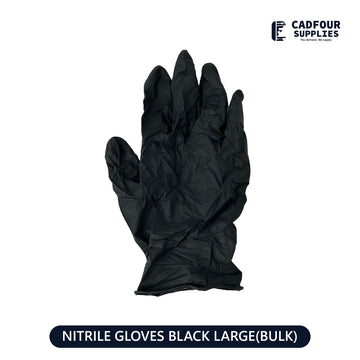 Nitrile Gloves Black Large Heavy Duty Box