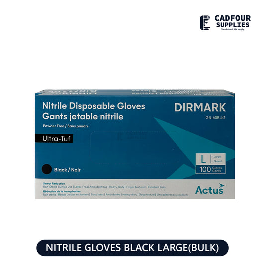 Nitrile Gloves Black Large Heavy Duty Box