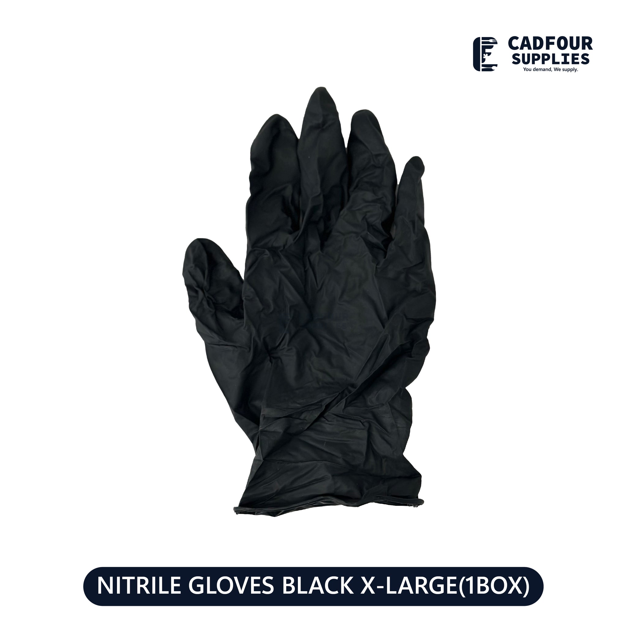 Nitrile Gloves Black Extra Large Heavy Duty Box