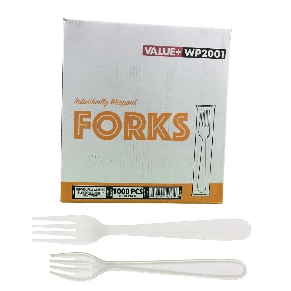 heavy weight individually wrapped plastic forks bulk pack for restaurants