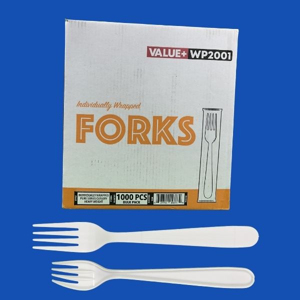 heavy weight individually wrapped plastic forks bulk pack for restaurants