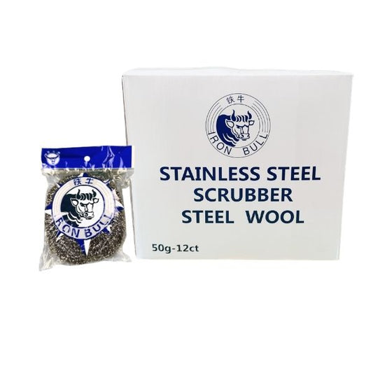 Iron Bull stainless steel scrubber steel wool 12 pack heavy duty kitchen cleaning tool