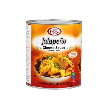 jalapeno cheese sauce label with nachos serving suggestion
