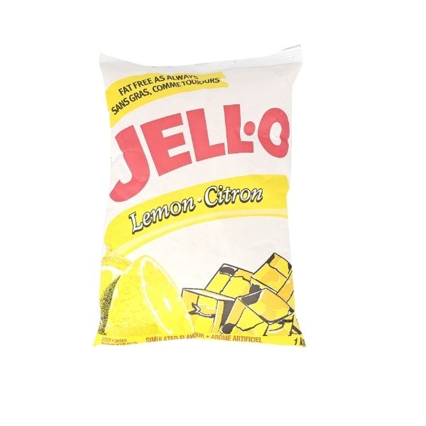 Lemon flavoured jelly powder for quick desserts