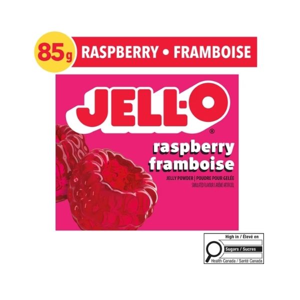 raspberry jelly powder 85 g retail pouch front view
