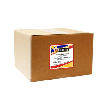 Kasuku simulated bacon bits 5LB bulk packaging