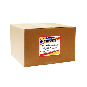 Kasuku granulated onion 5LB bulk packaging