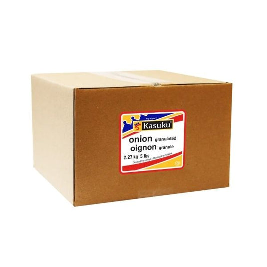 Kasuku granulated onion 5LB bulk packaging