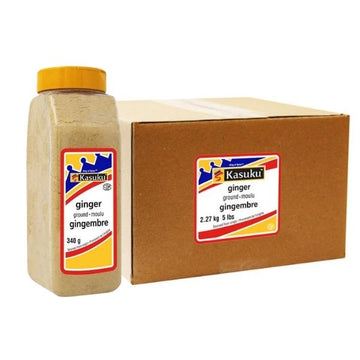 Kasuku ground ginger 340 g jar front view
