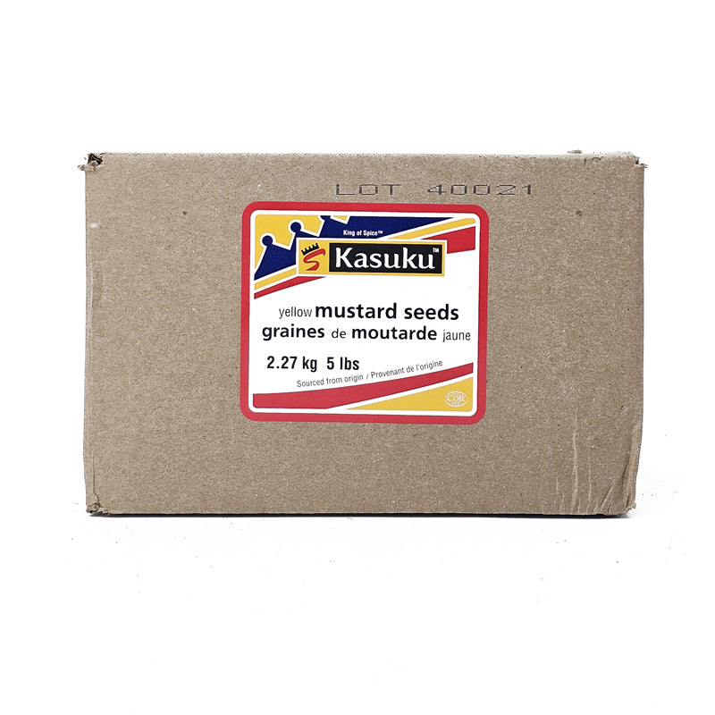 Kasuku yellow mustard seeds 2.27 kg bulk box front view
