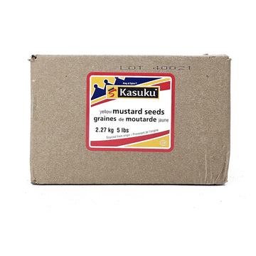 Kasuku yellow mustard seeds 2.27 kg bulk box front view

