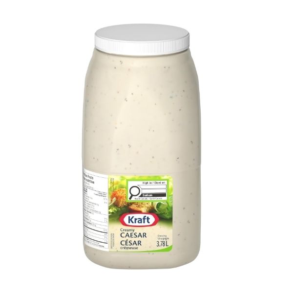 Kraft creamy Caesar dressing 3.78 L bulk jar front view
