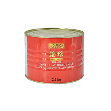 Front view of Lee Kum Kee Kum Chun Oyster Flavoured Sauce 2.27kg bulk tin