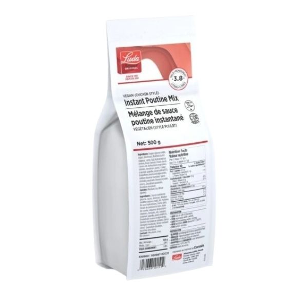 vegan chicken style instant poutine mix 500 g bag

