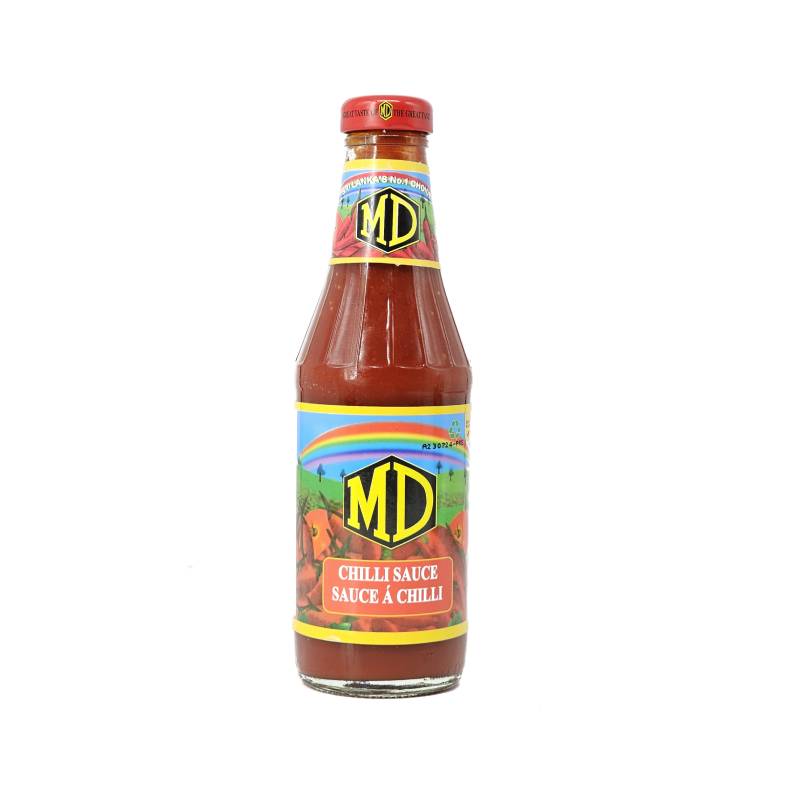 MD chilli sauce bottle front label sweet and spicy sauce
