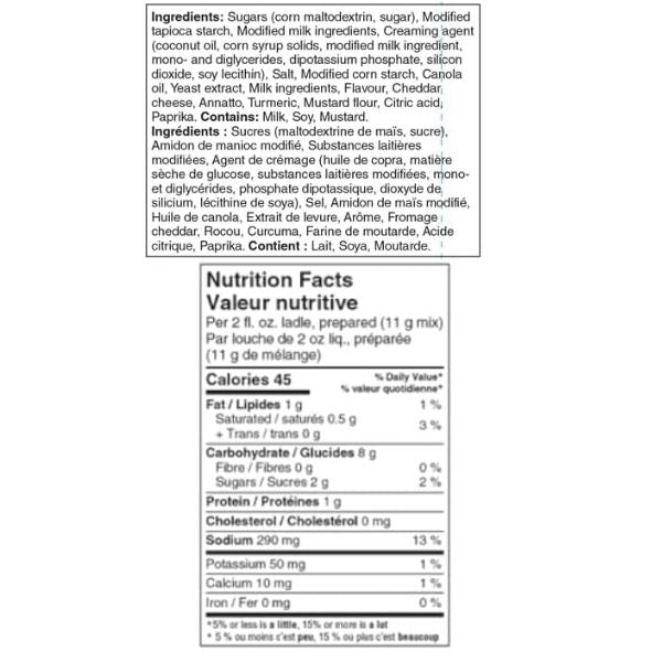 TRIO cheese sauce mix packaging front and back view