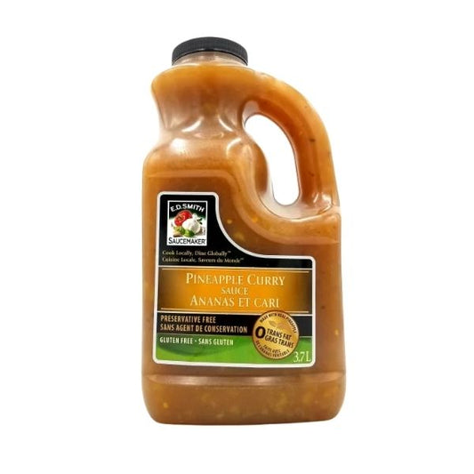 pineapple curry sauce label showing sweet curry blend
