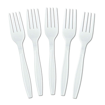 plastic forks, disposable forks, white forks, restaurant cutlery, catering forks, takeout utensils, food service supplies, bulk plastic forks, disposable cutlery, Cadfour Supplies
