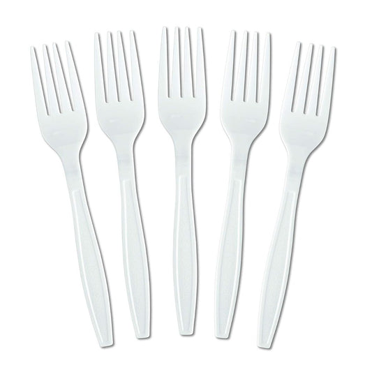 plastic forks, disposable forks, white forks, restaurant cutlery, catering forks, takeout utensils, food service supplies, bulk plastic forks, disposable cutlery, Cadfour Supplies