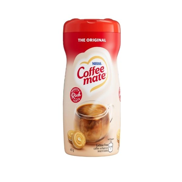 Nutrition facts label for original coffee enhancer showing calorie count and ingredients list